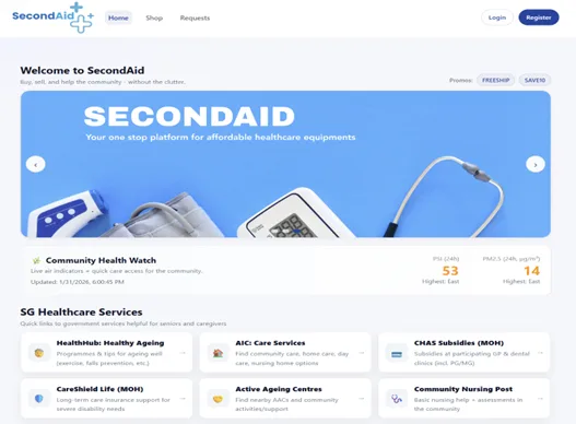SecondAid (React SPA) screenshot 1